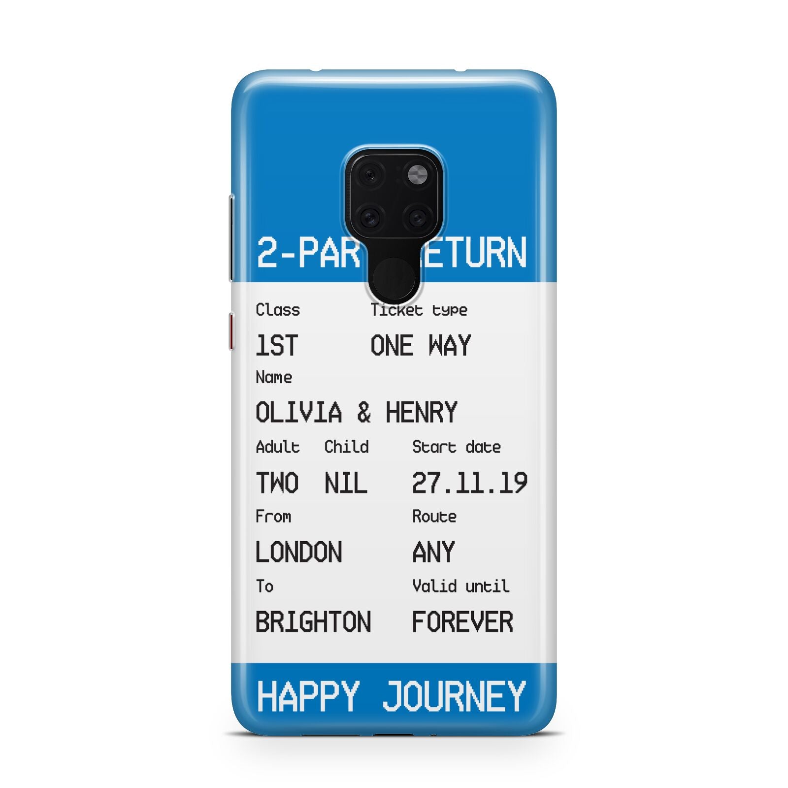 Rail Ticket with Name Huawei Mate 20 Phone Case