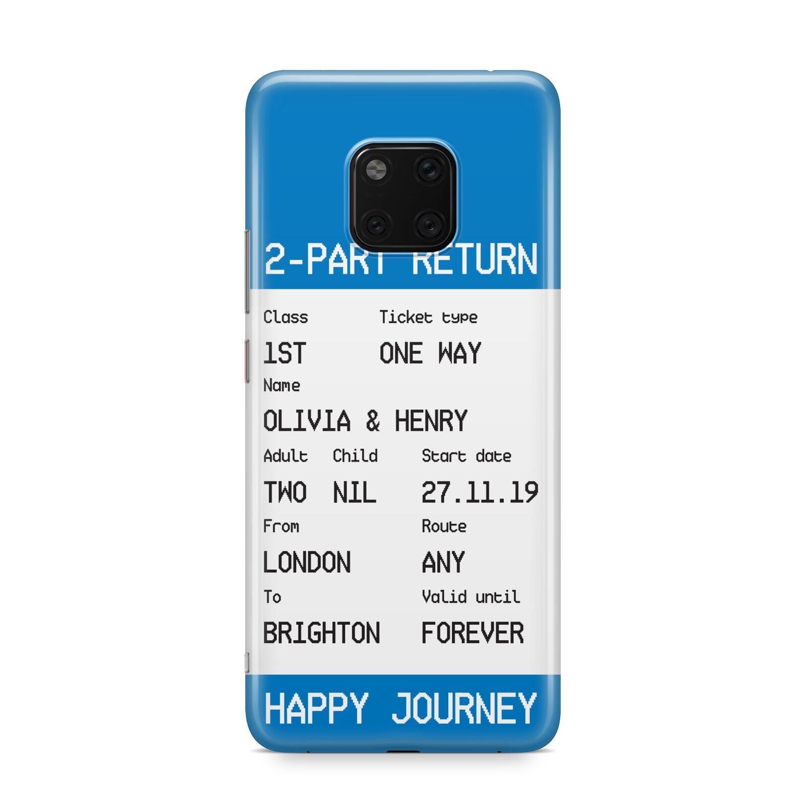 Rail Ticket with Name Huawei Mate 20 Pro Phone Case