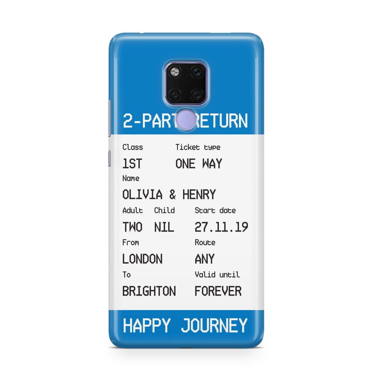 Rail Ticket with Name Huawei Mate 20X Phone Case