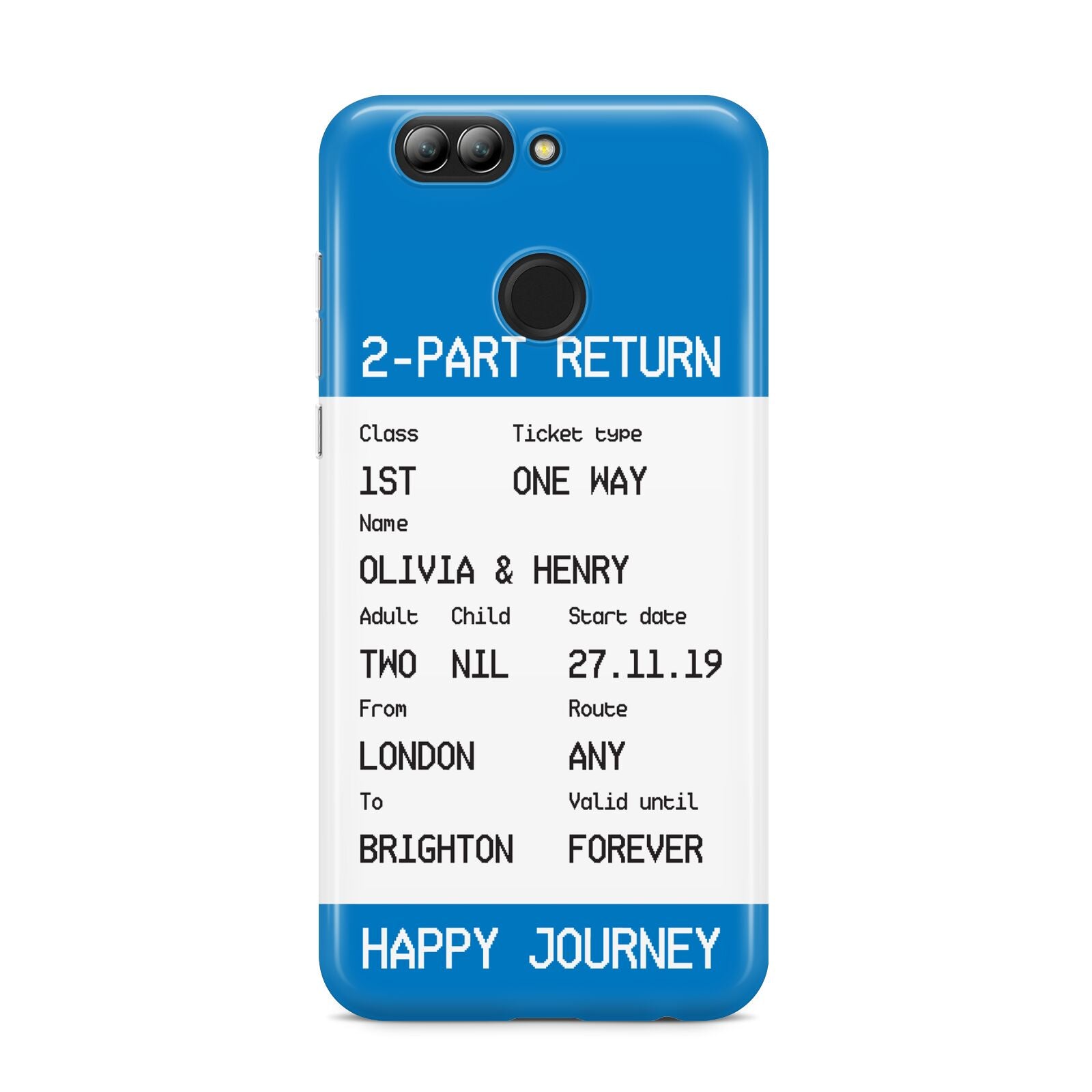 Rail Ticket with Name Huawei Nova 2s Phone Case