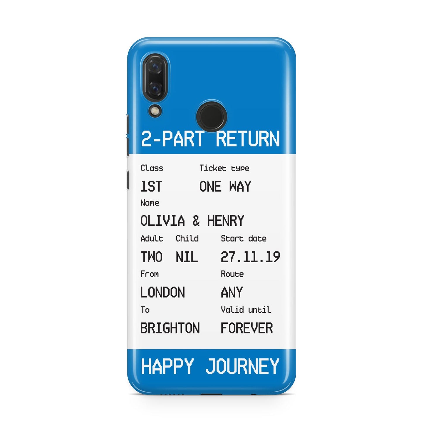 Rail Ticket with Name Huawei Nova 3 Phone Case