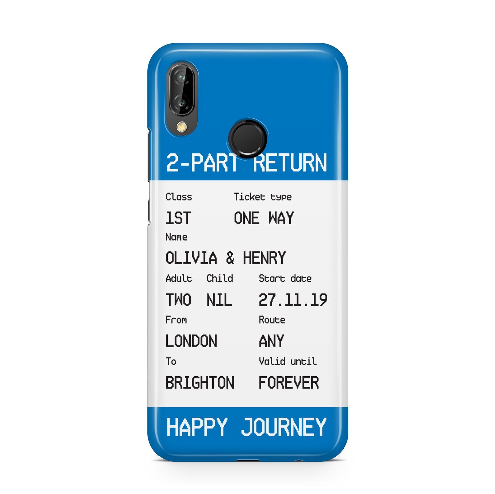 Rail Ticket with Name Huawei P20 Lite Phone Case