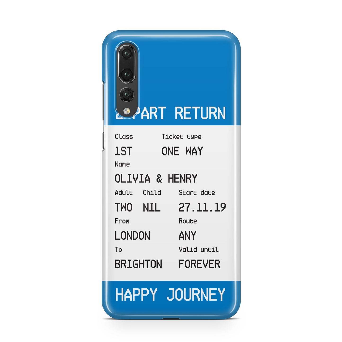 Rail Ticket with Name Huawei P20 Pro Phone Case