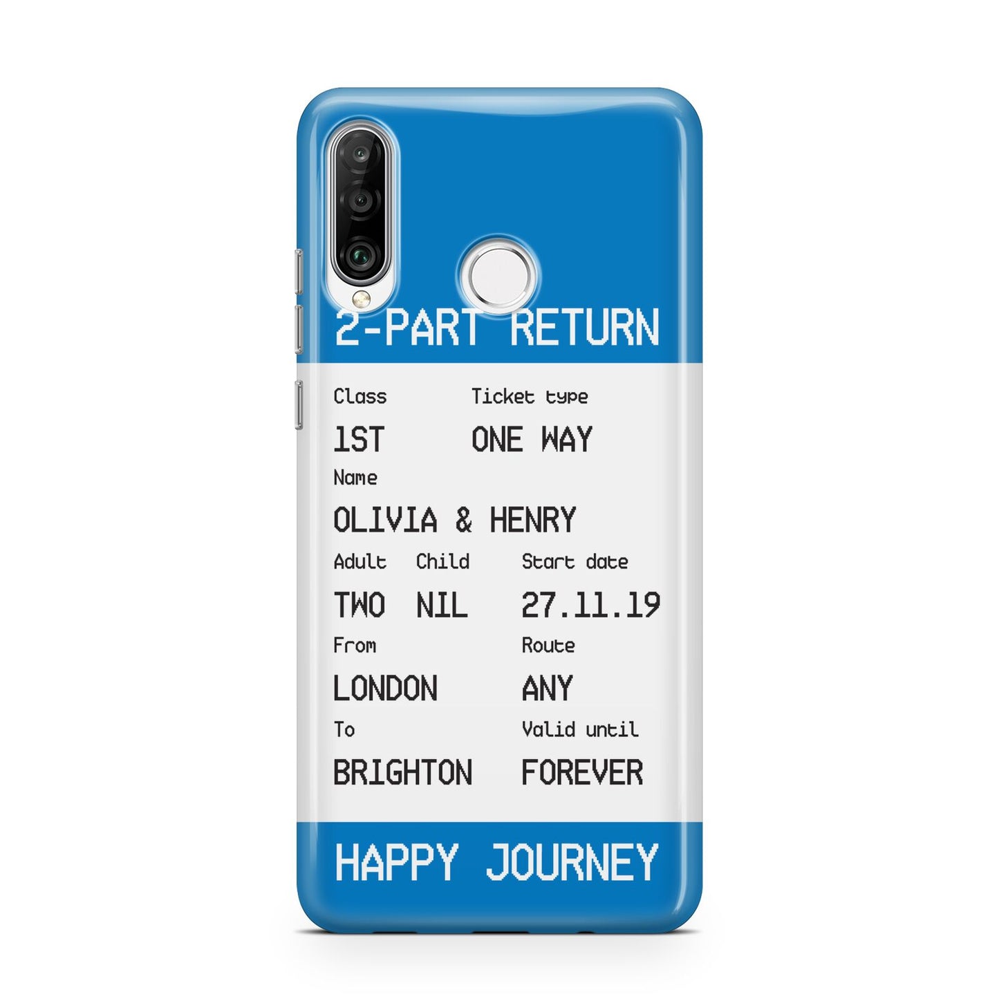 Rail Ticket with Name Huawei P30 Lite Phone Case