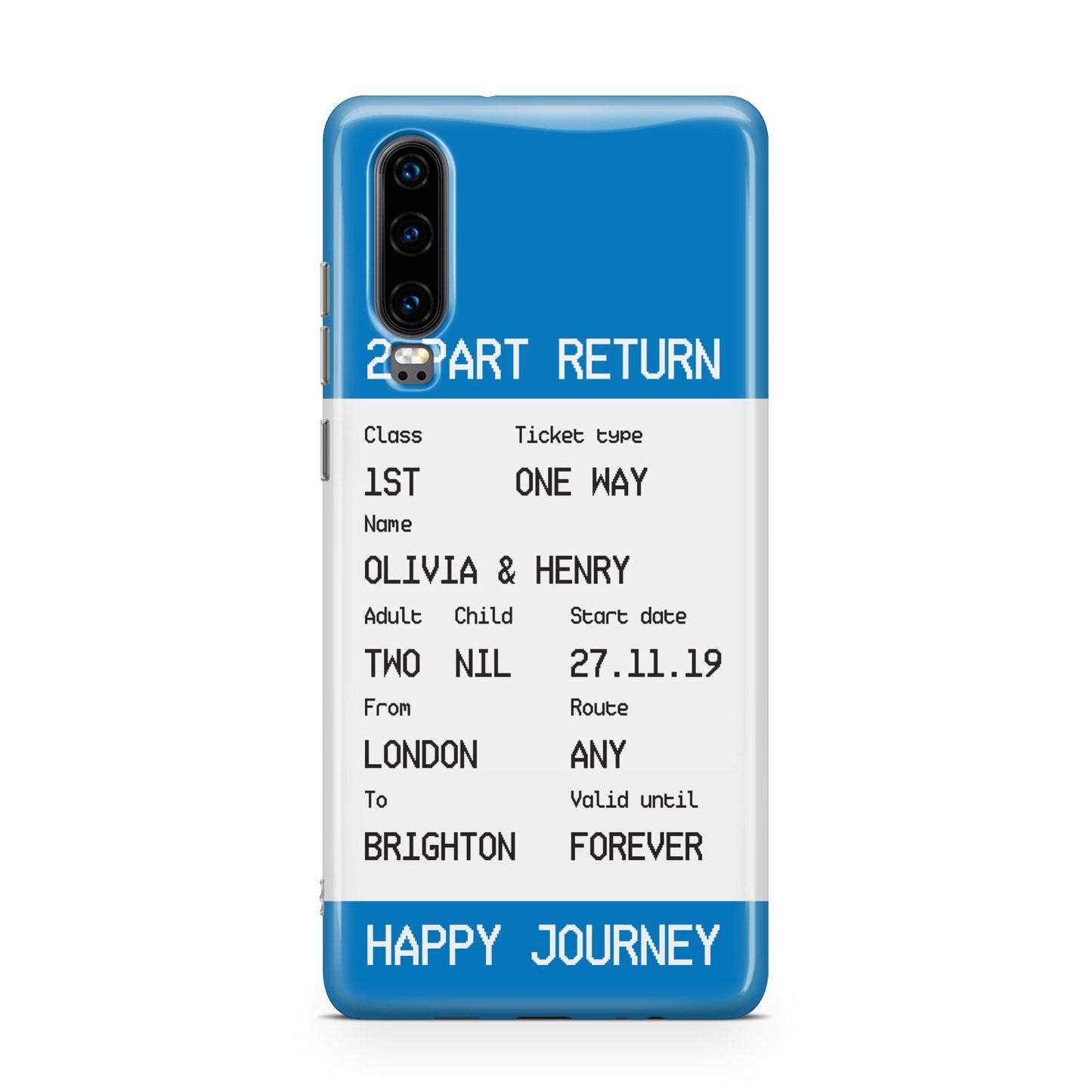 Rail Ticket with Name Huawei P30 Phone Case