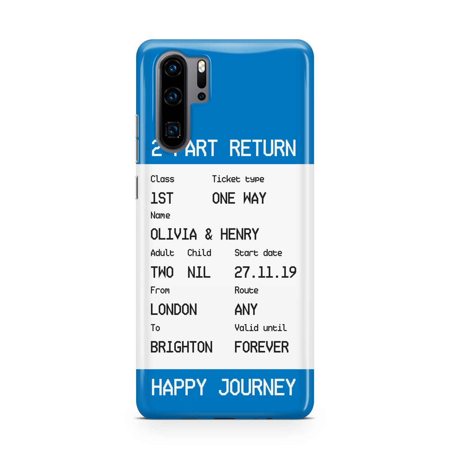 Rail Ticket with Name Huawei P30 Pro Phone Case