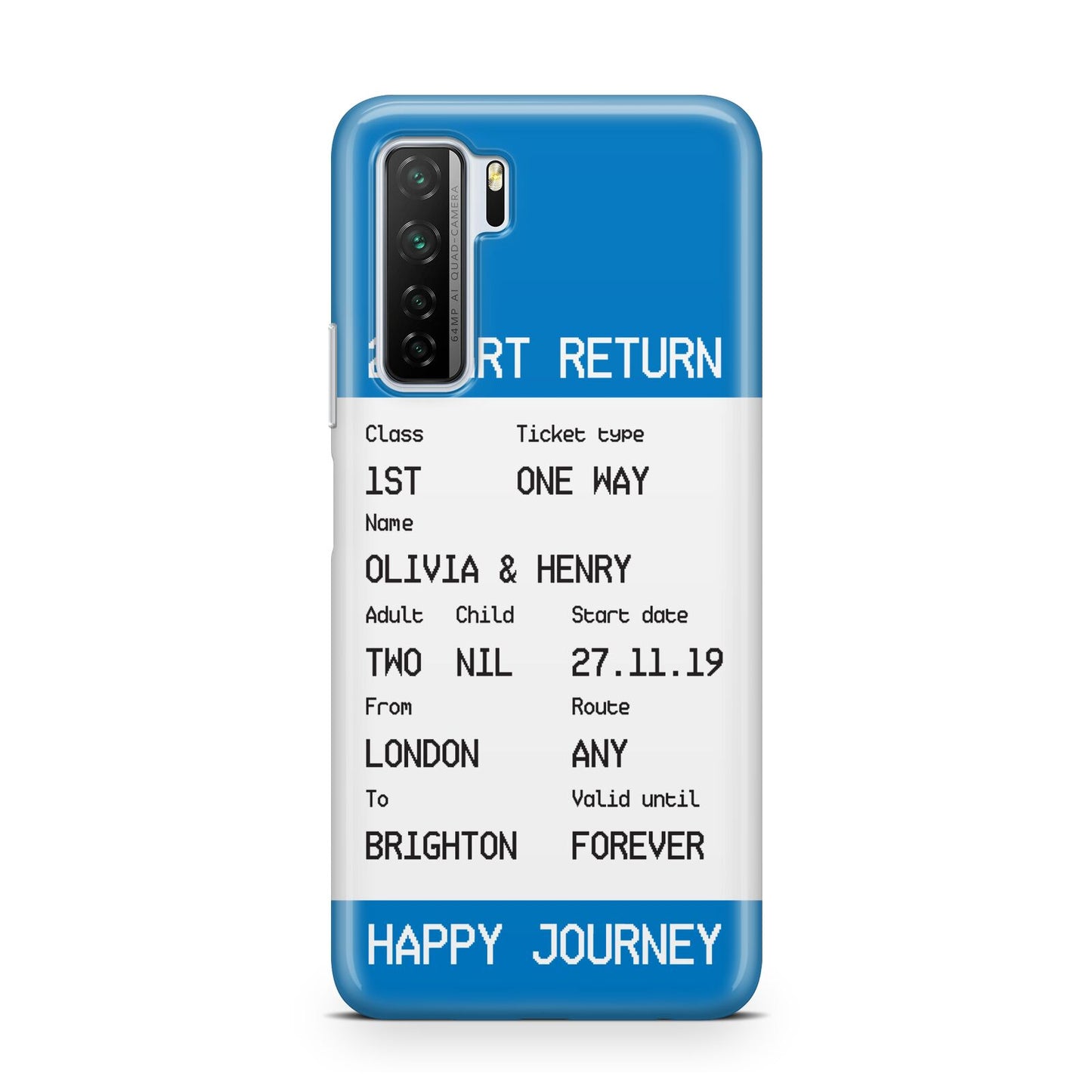 Rail Ticket with Name Huawei P40 Lite 5G Phone Case