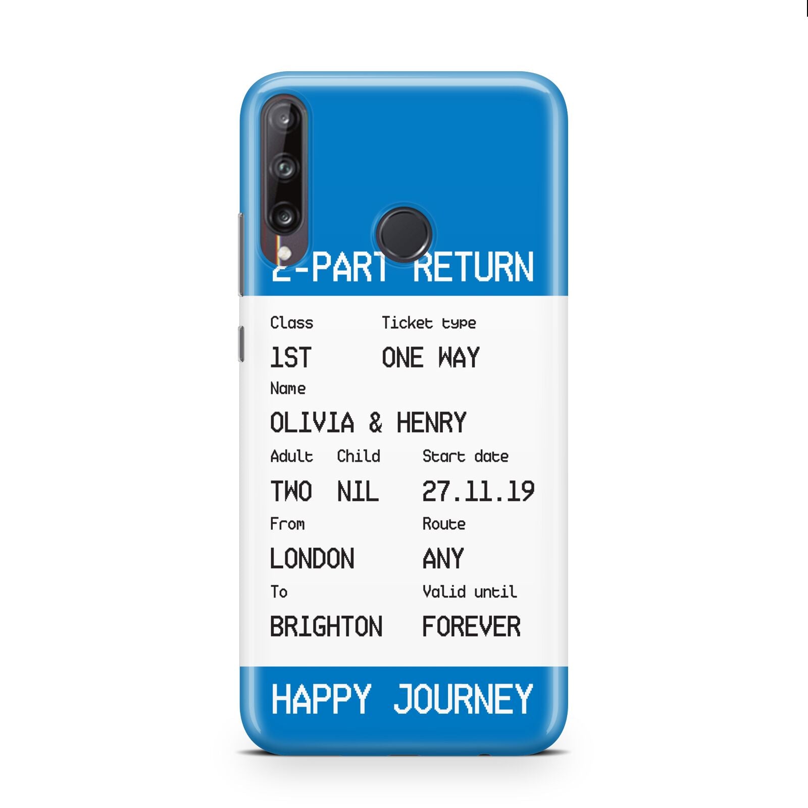 Rail Ticket with Name Huawei P40 Lite E Phone Case