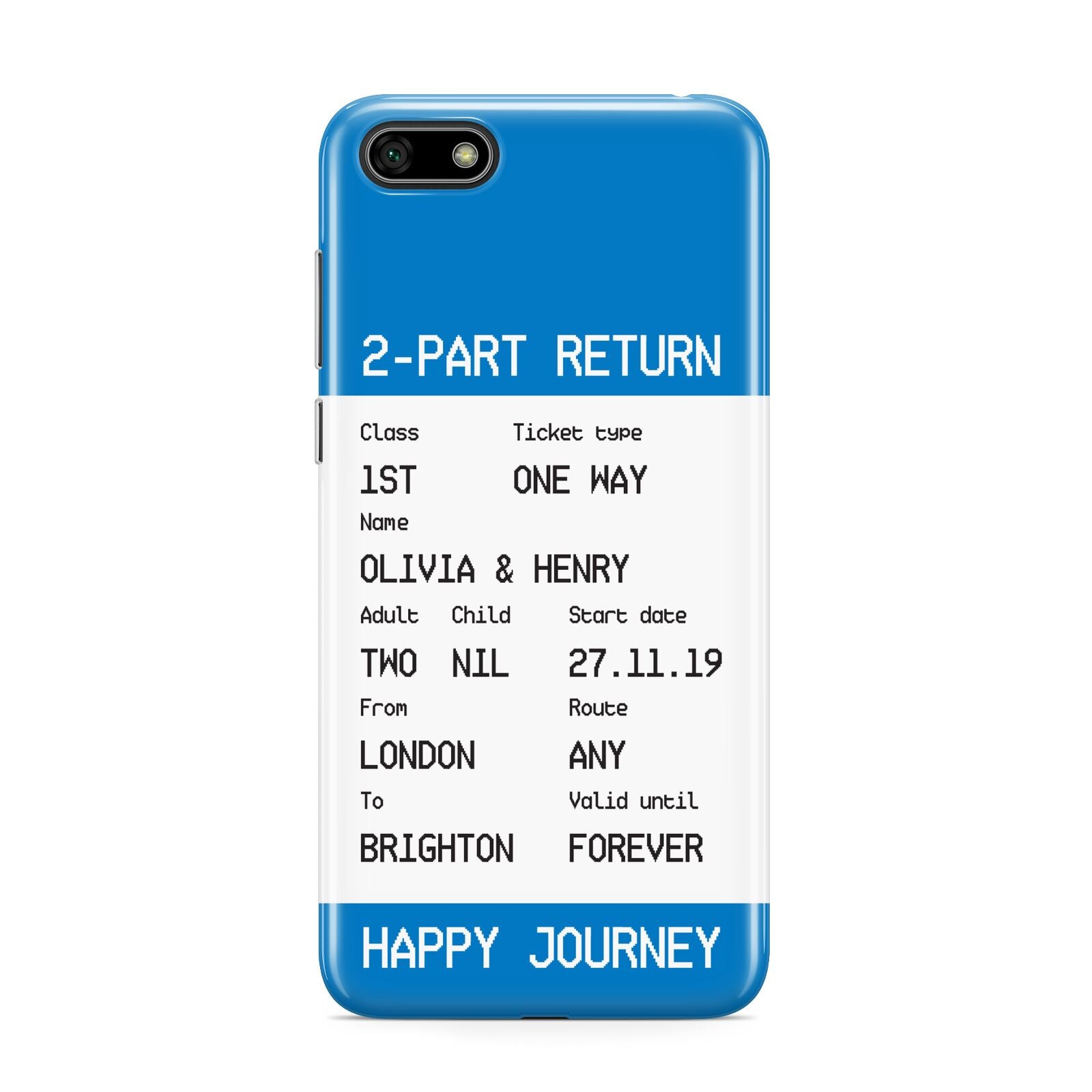 Rail Ticket with Name Huawei Y5 Prime 2018 Phone Case