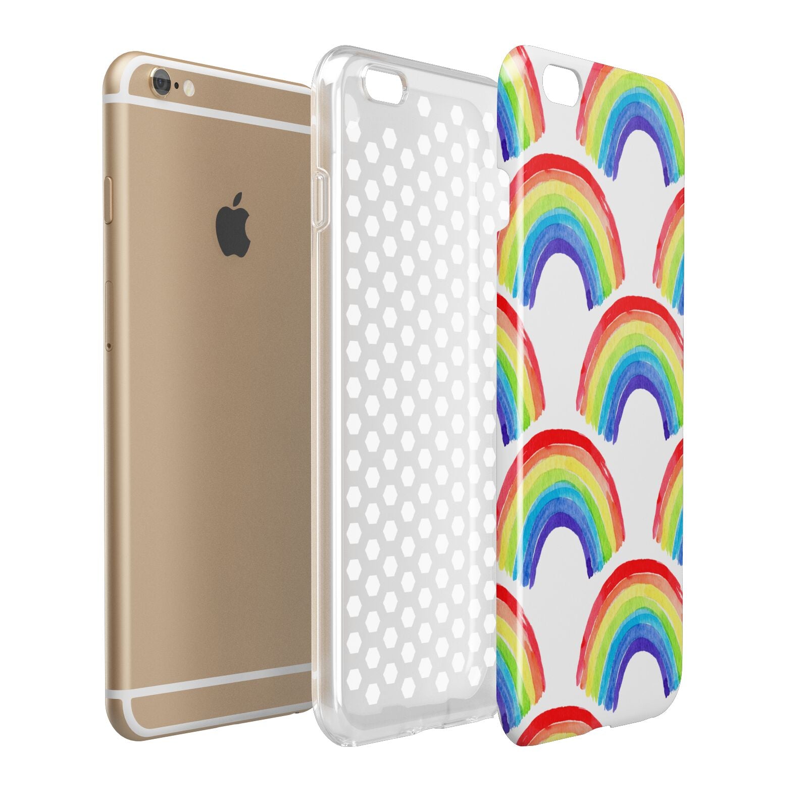 Rainbow Apple iPhone 6 Plus 3D Tough Case Expand Detail Image