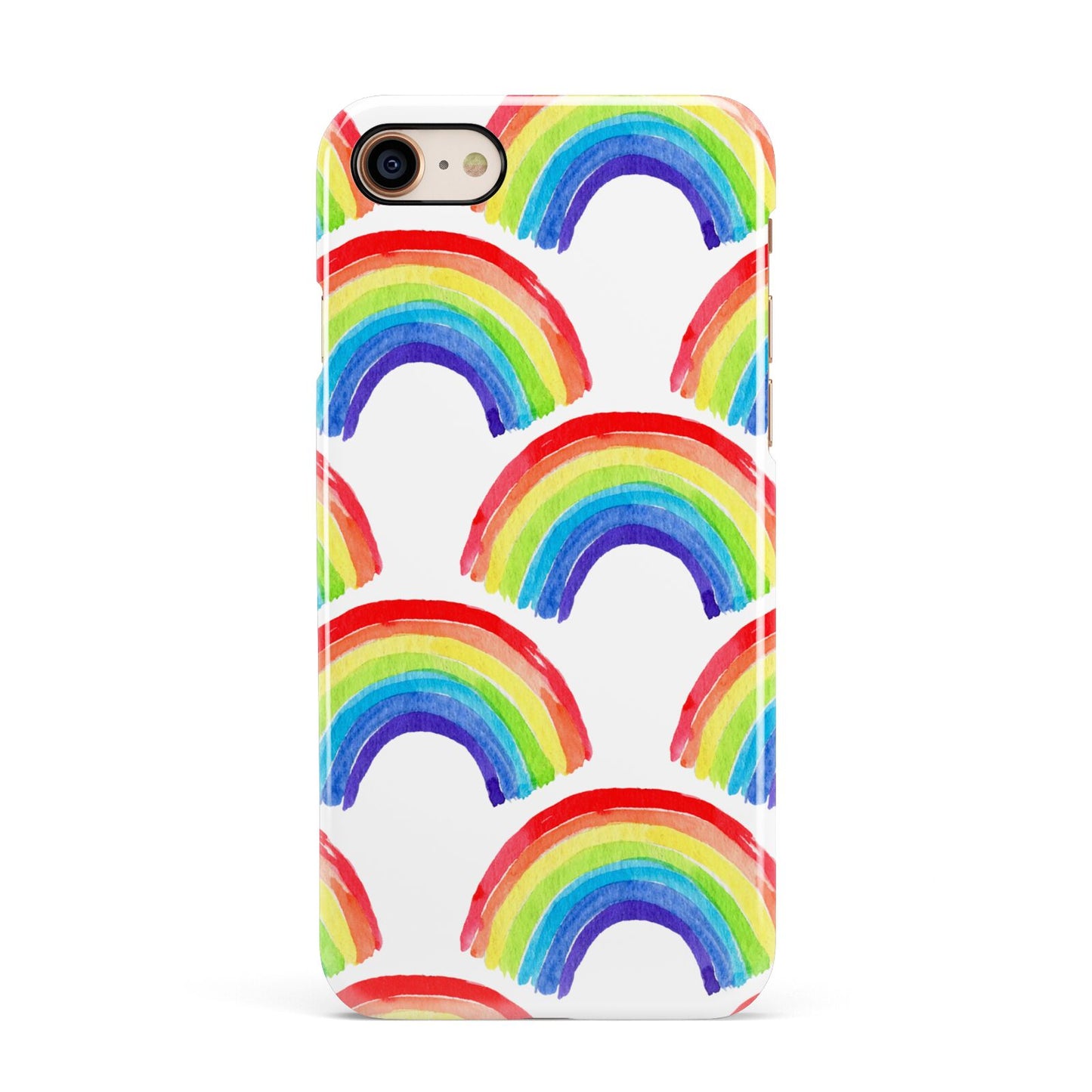 Rainbow Apple iPhone 7 8 3D Snap Case