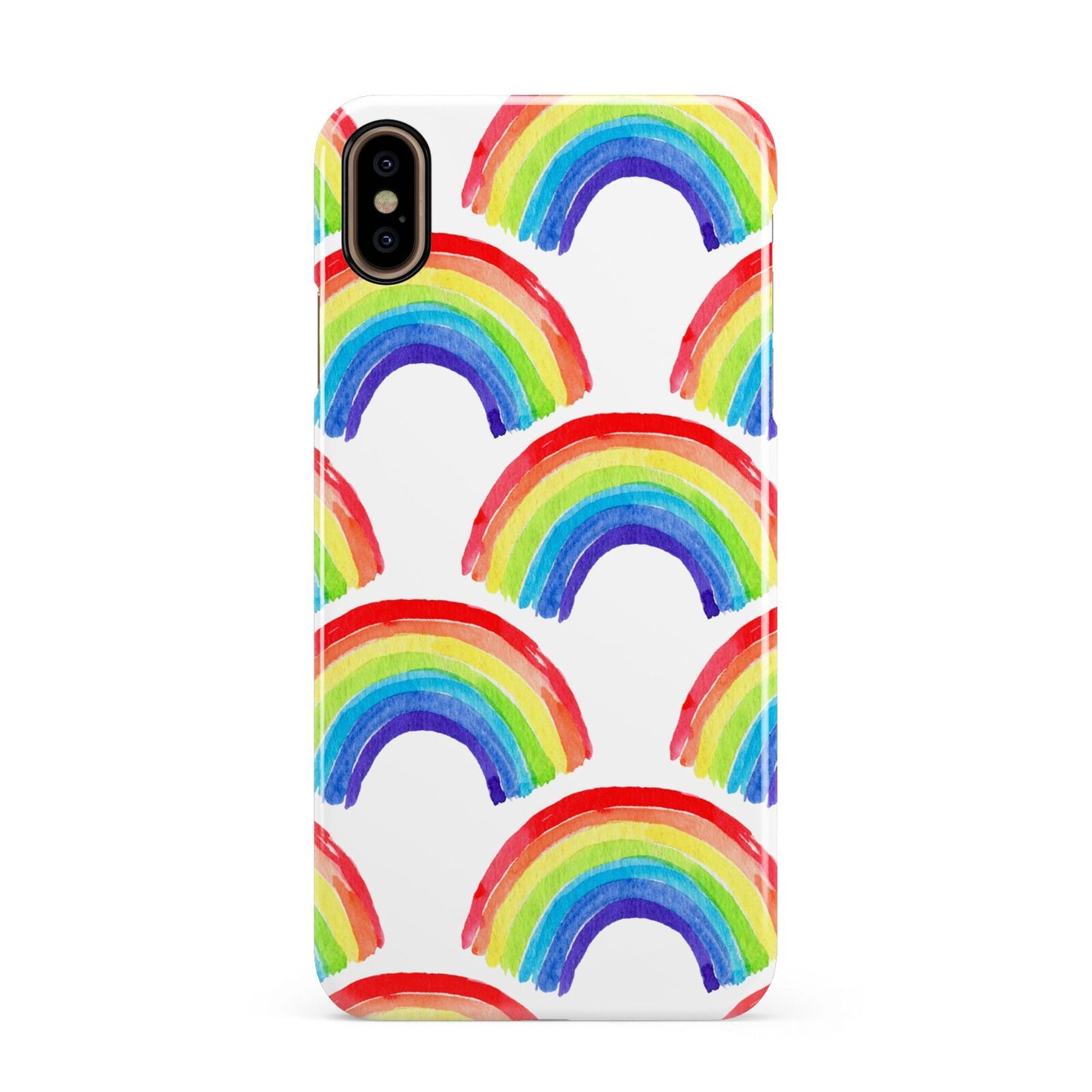 Rainbow Apple iPhone Xs Max 3D Snap Case