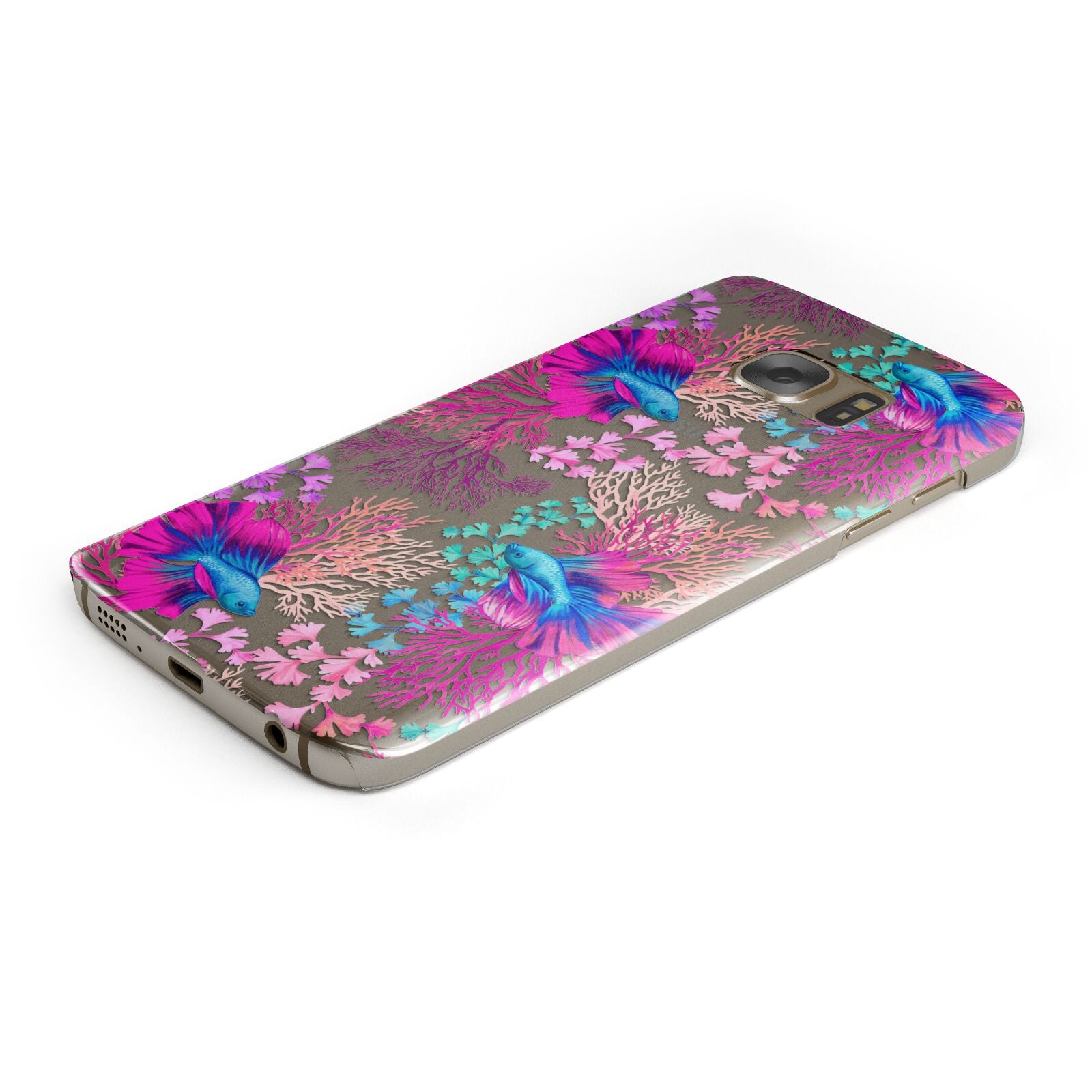 Rainbow Fish Protective Samsung Galaxy Case Angled Image