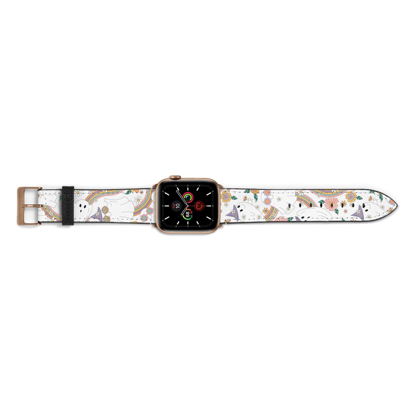 Rainbow Ghost Apple Watch Strap Landscape Image Gold Hardware