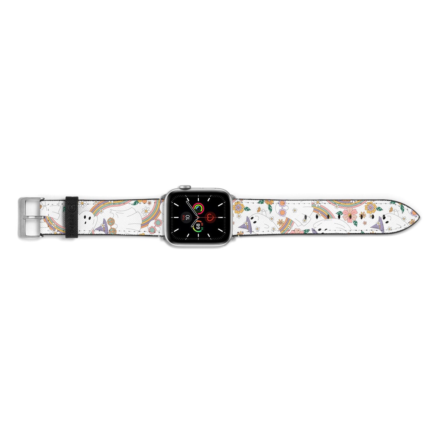 Rainbow Ghost Apple Watch Strap Landscape Image Silver Hardware