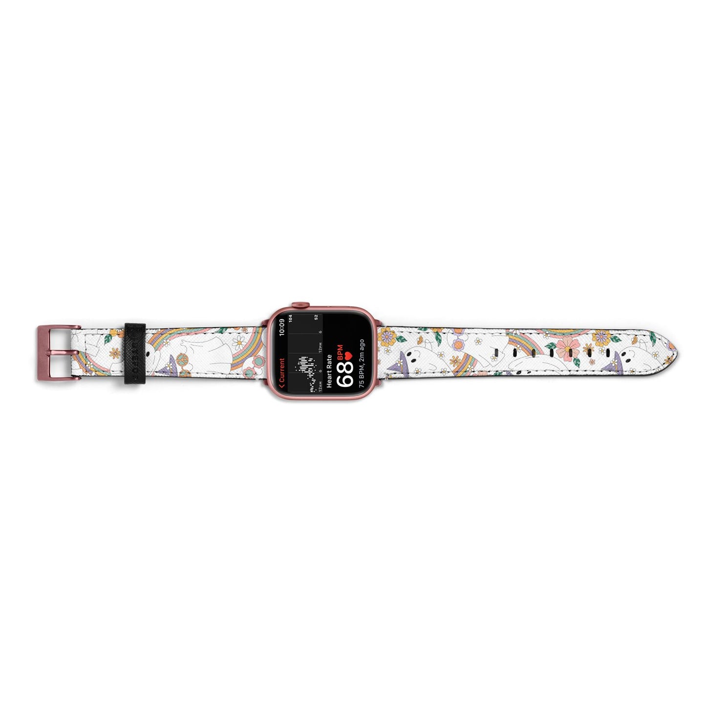 Rainbow Ghost Apple Watch Strap Size 38mm Landscape Image Rose Gold Hardware