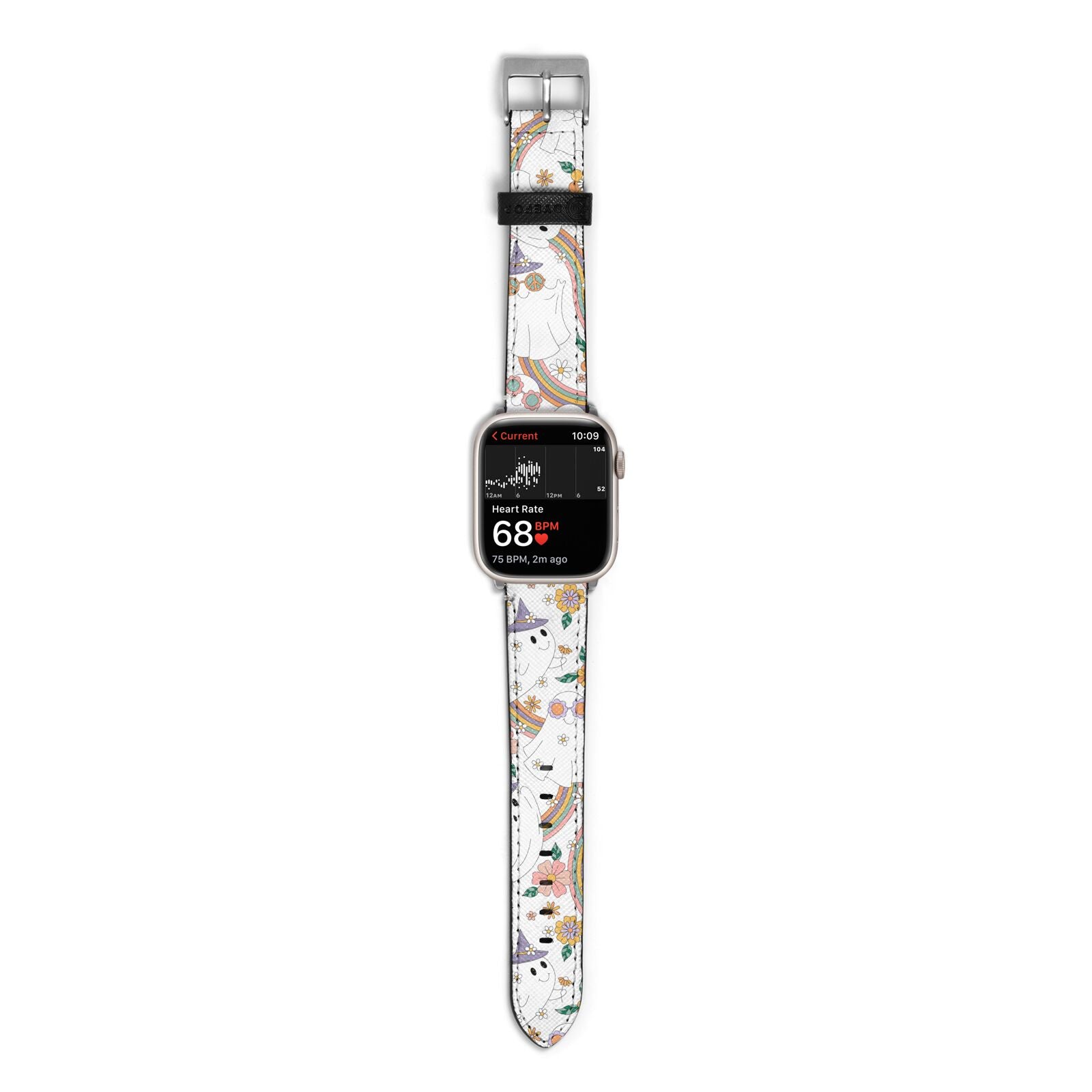 Rainbow Ghost Apple Watch Strap Size 38mm with Silver Hardware