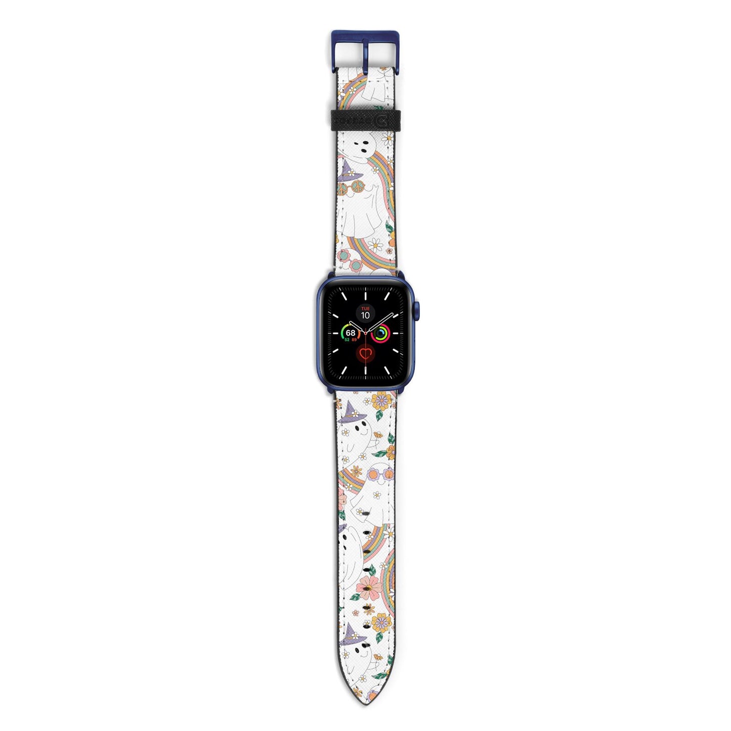 Rainbow Ghost Apple Watch Strap with Blue Hardware