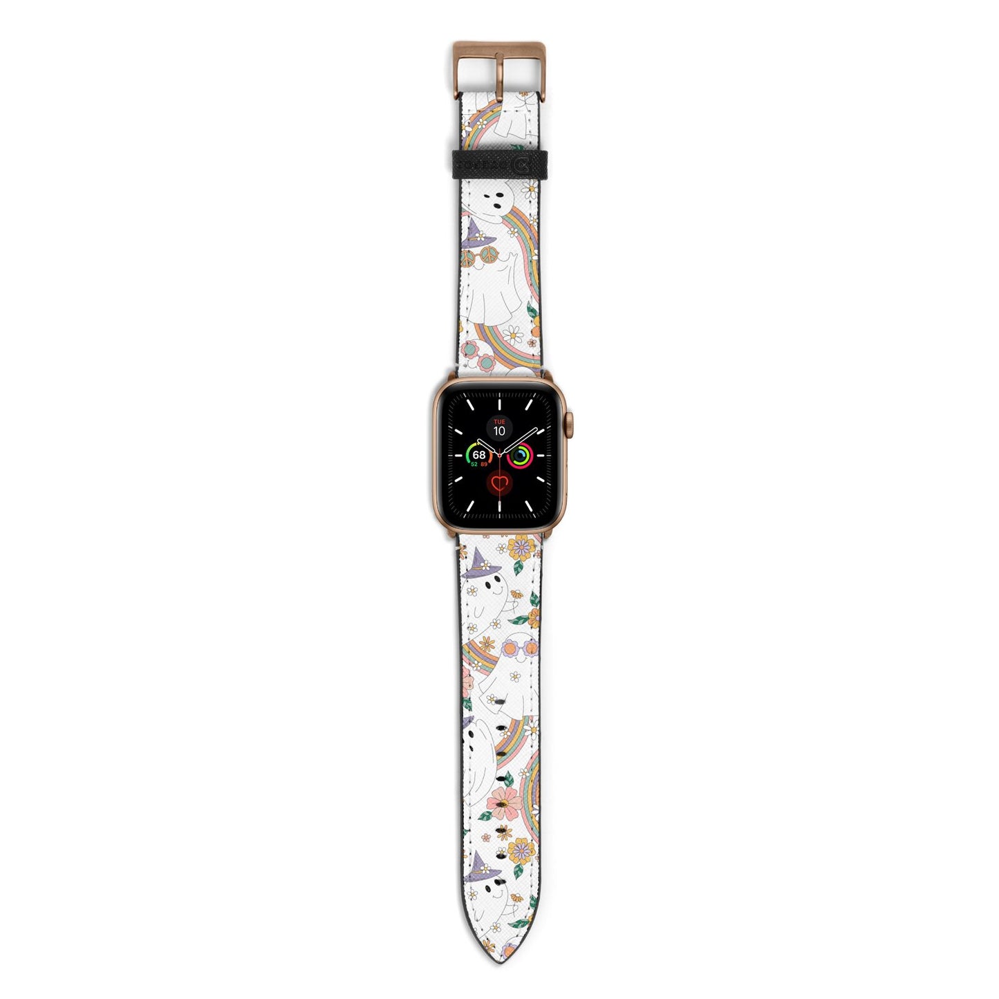 Rainbow Ghost Apple Watch Strap with Gold Hardware