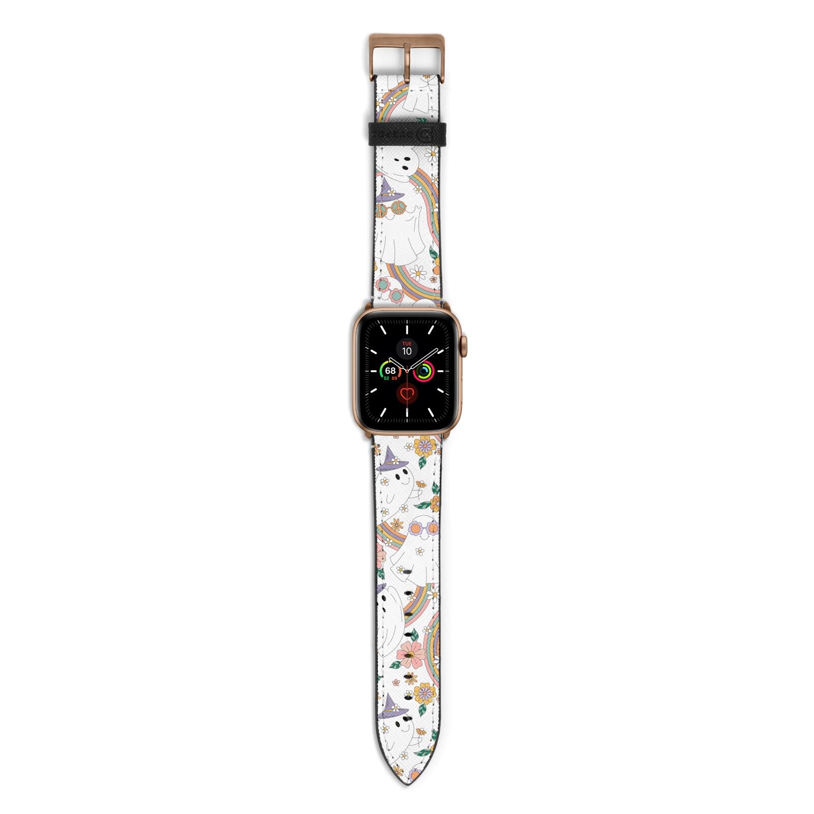 Rainbow Ghost Apple Watch Strap with Gold Hardware