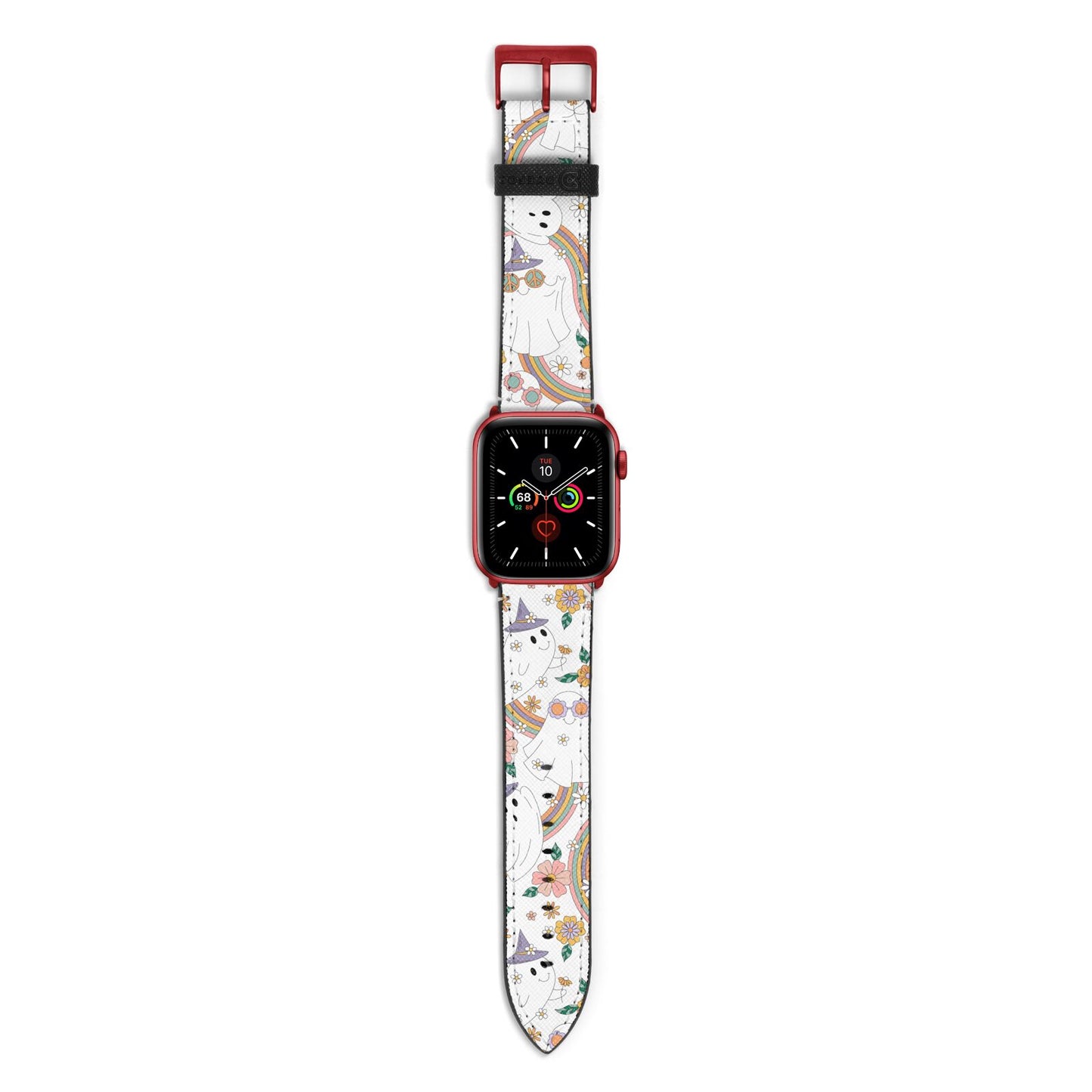 Rainbow Ghost Apple Watch Strap with Red Hardware