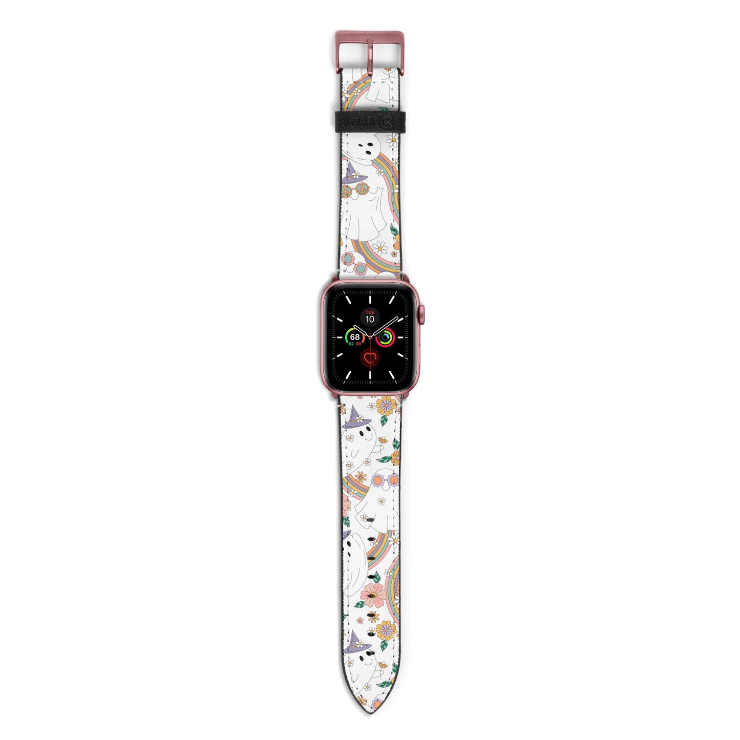 Rainbow Ghost Apple Watch Strap with Rose Gold Hardware