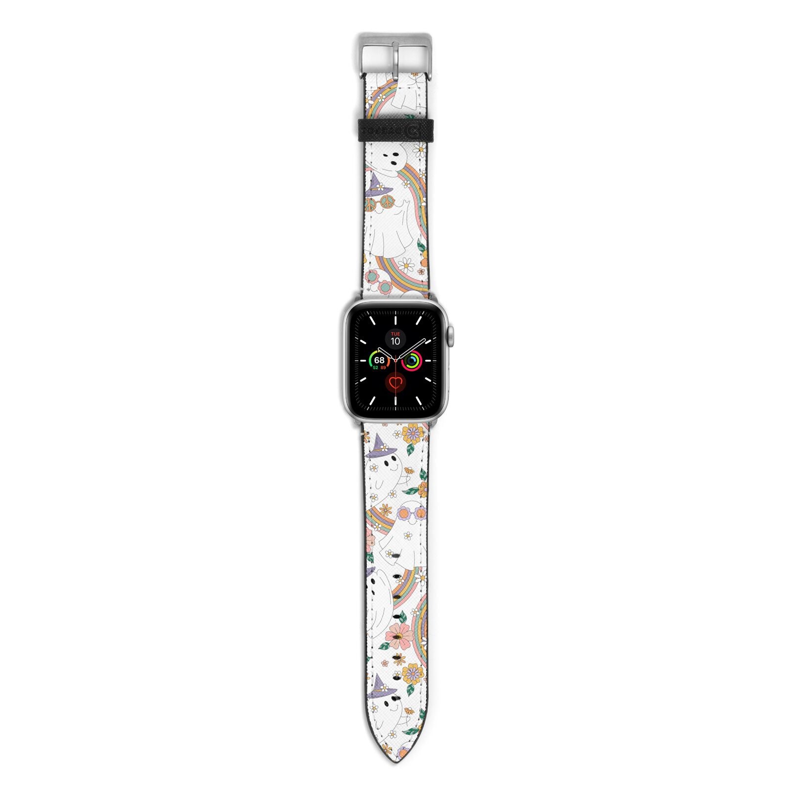 Rainbow Ghost Apple Watch Strap with Silver Hardware