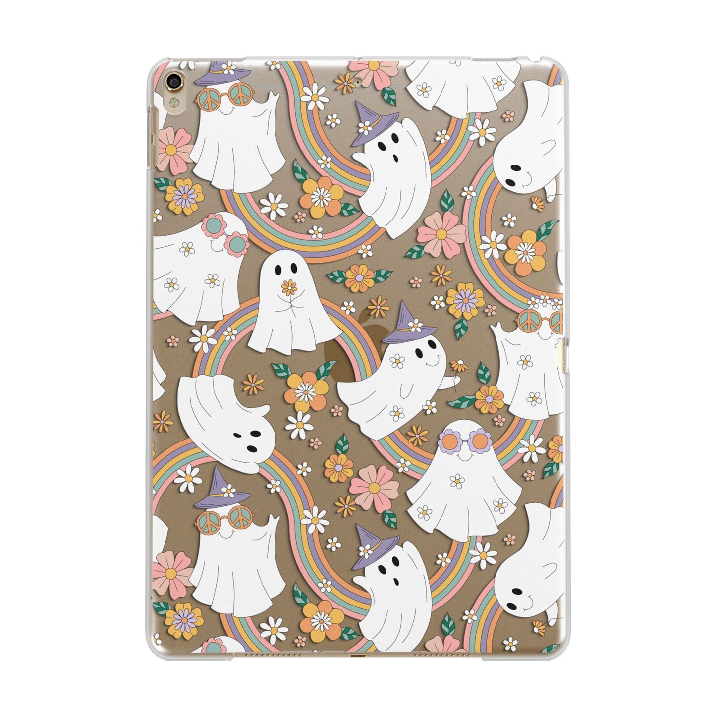 Rainbow Ghost Apple iPad Gold Case