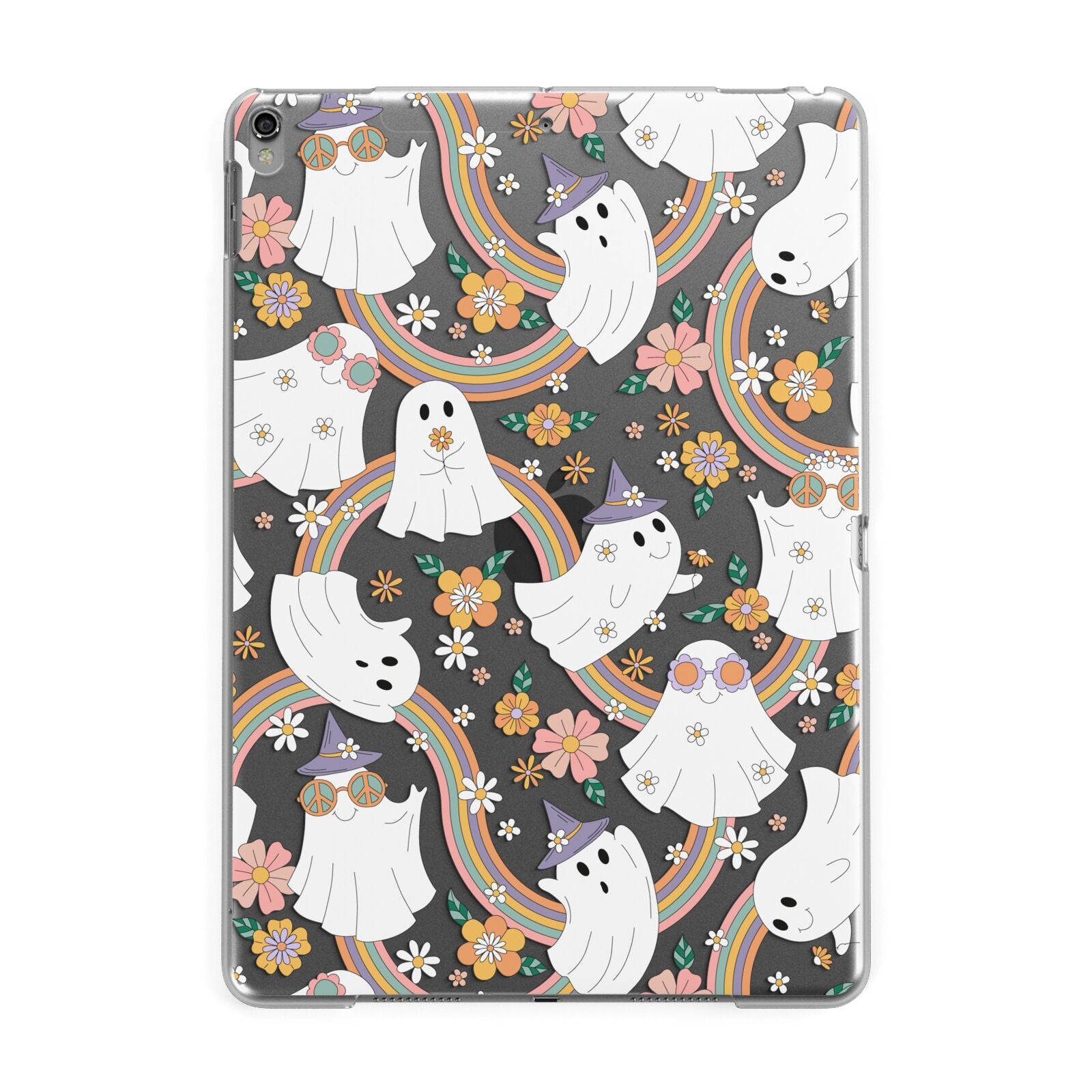 Rainbow Ghost Apple iPad Grey Case