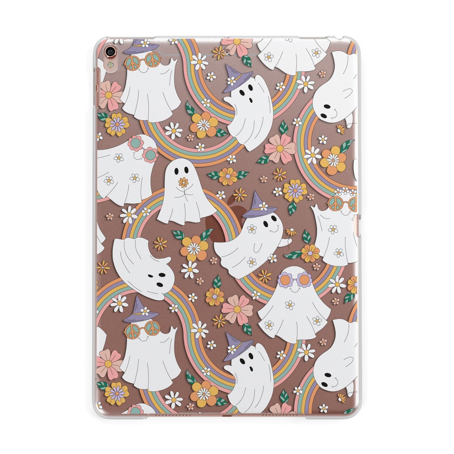 Rainbow Ghost Apple iPad Rose Gold Case