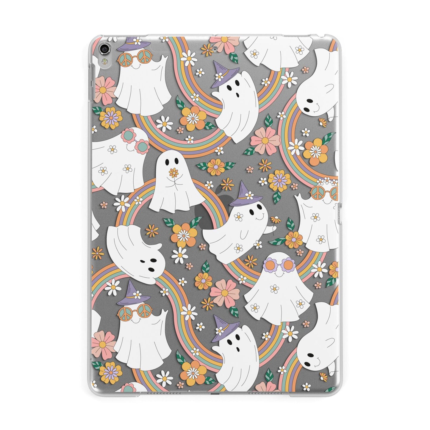 Rainbow Ghost Apple iPad Silver Case