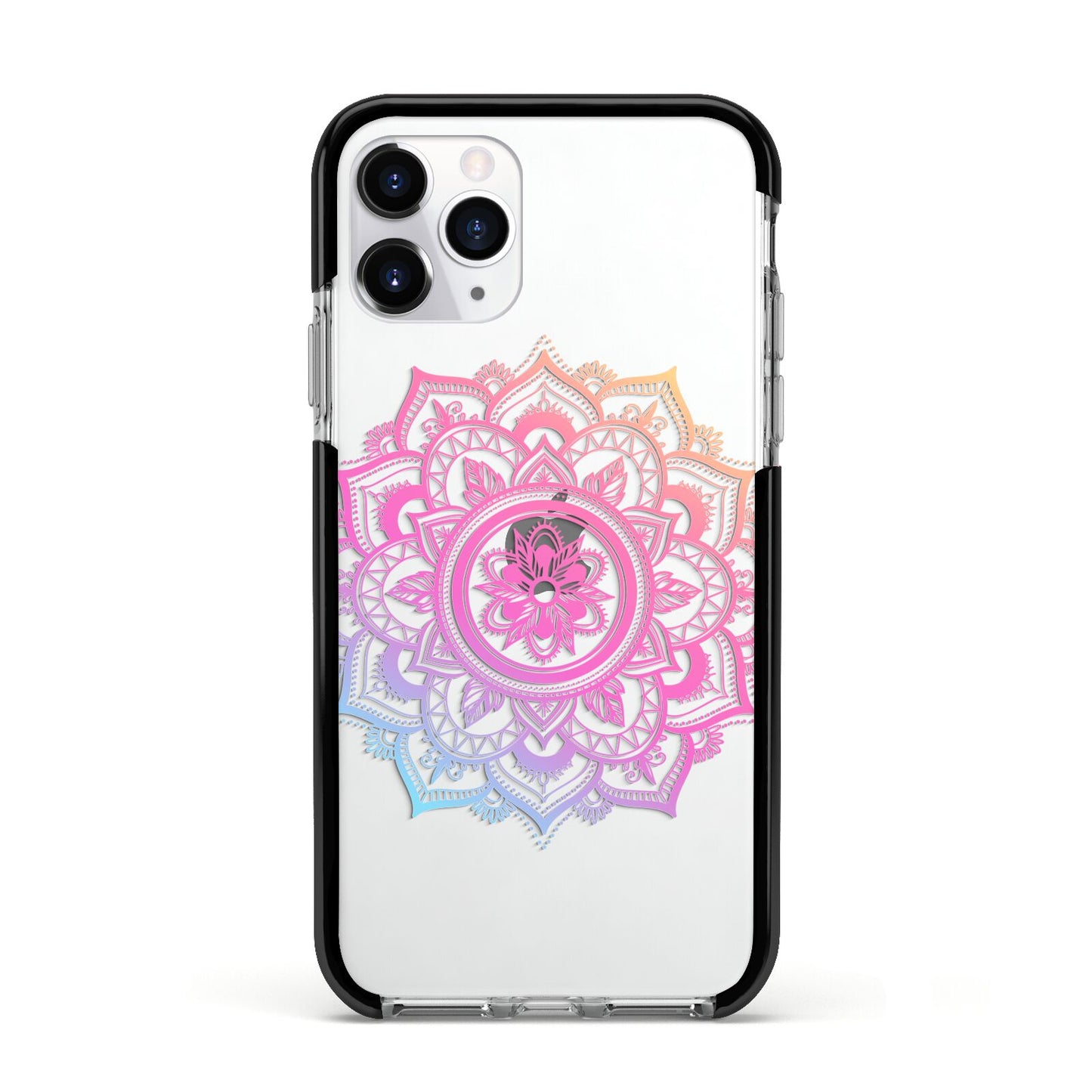 Rainbow Mandala Apple iPhone 11 Pro in Silver with Black Impact Case