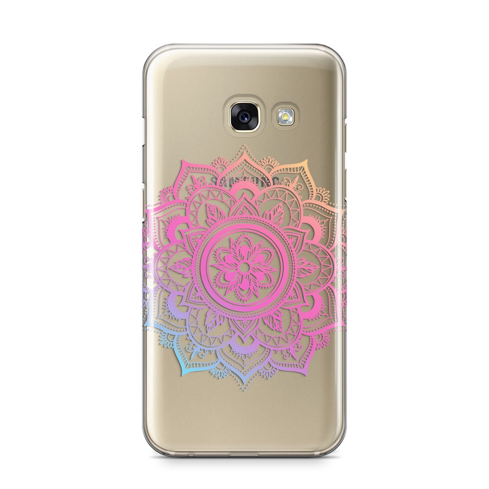 Rainbow Mandala Samsung Galaxy A3 2017 Case on gold phone