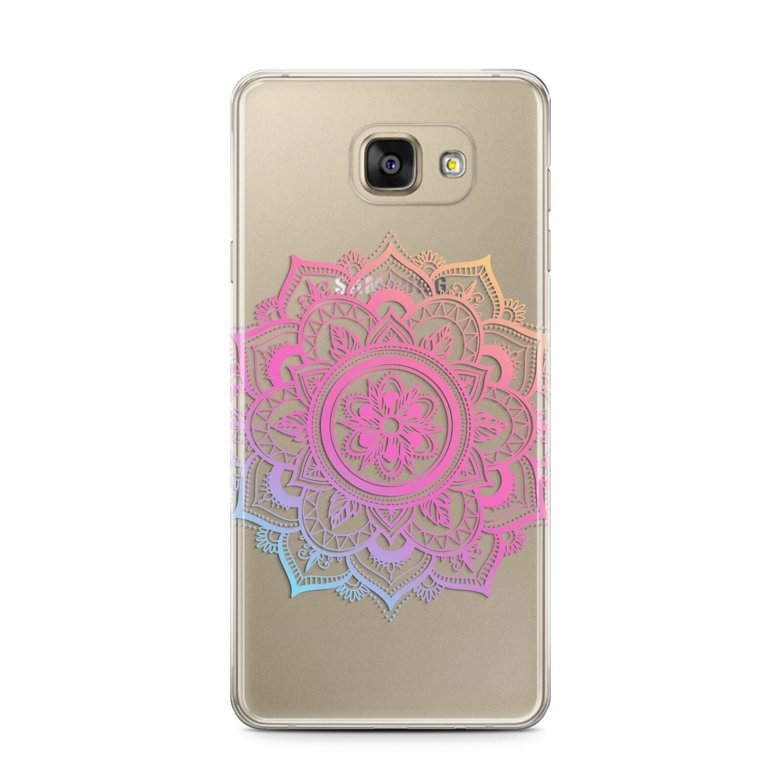 Rainbow Mandala Samsung Galaxy A7 2016 Case on gold phone