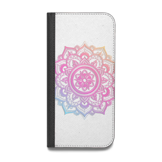 Rainbow Mandala Vegan Leather Flip iPhone Case