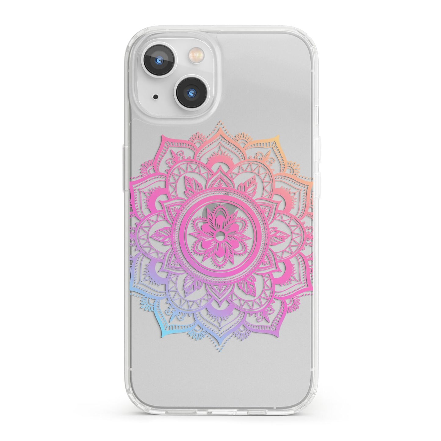 Rainbow Mandala iPhone 13 Clear Bumper Case