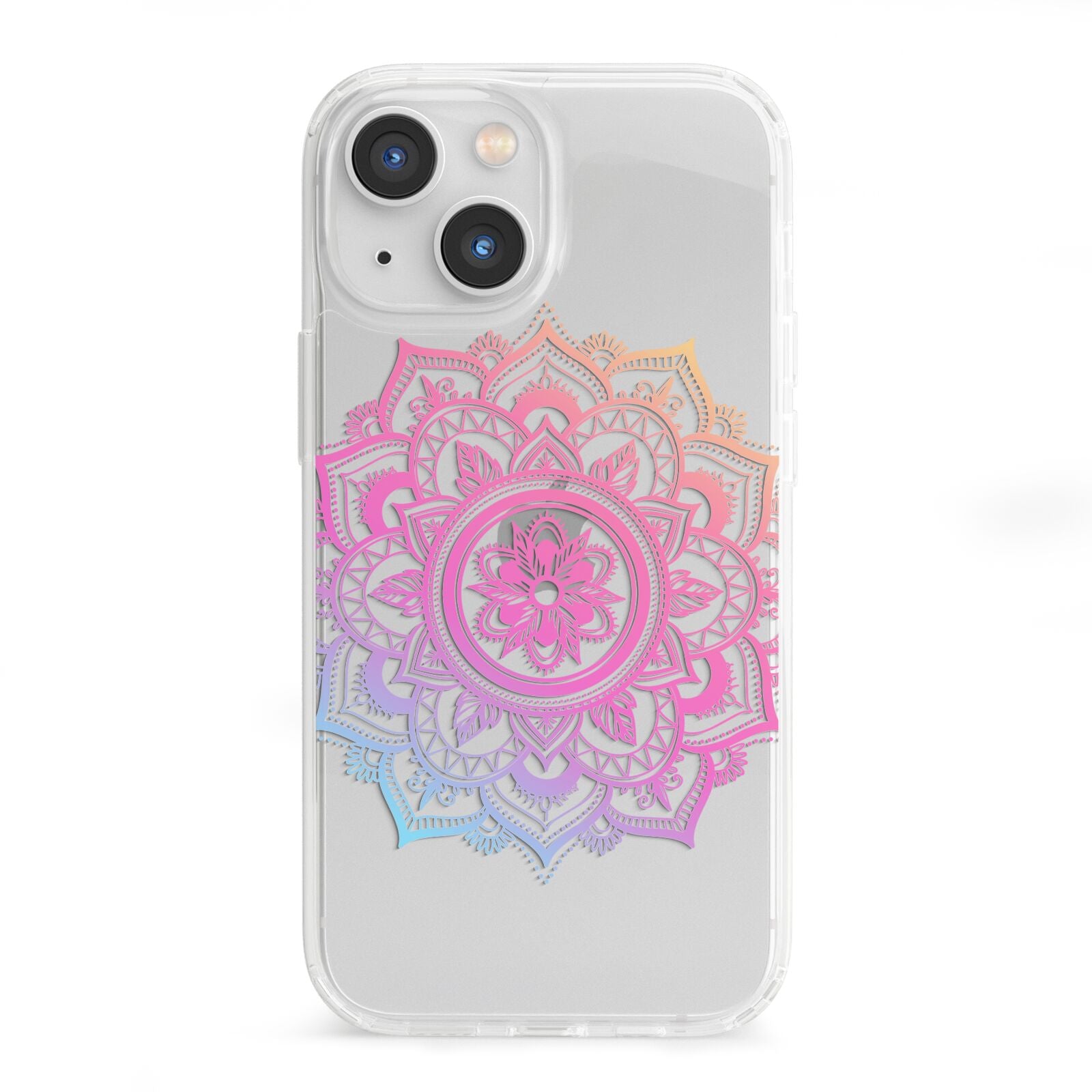 Rainbow Mandala iPhone 13 Mini Clear Bumper Case