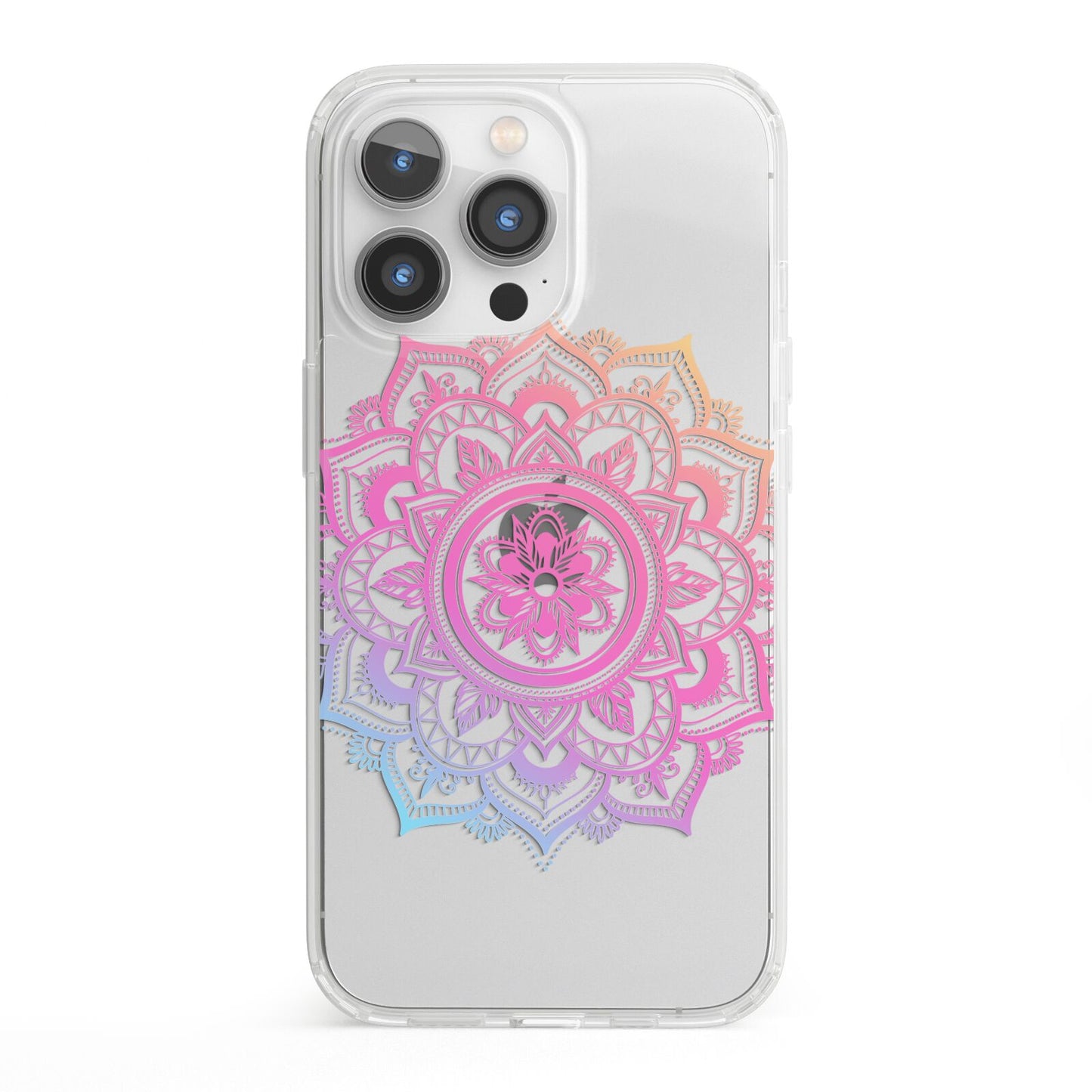 Rainbow Mandala iPhone 13 Pro Clear Bumper Case