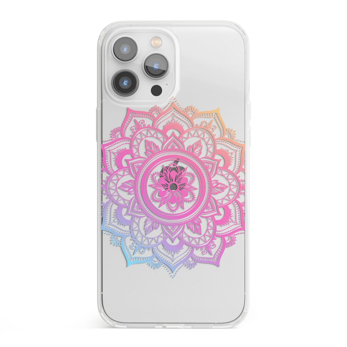 Rainbow Mandala iPhone 13 Pro Max Clear Bumper Case