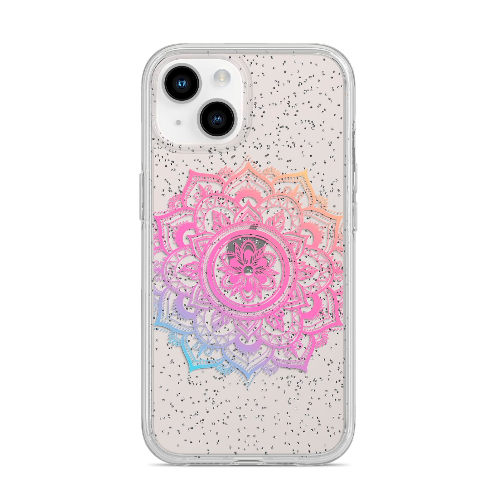 Rainbow Mandala iPhone 14 Glitter Tough Case Starlight