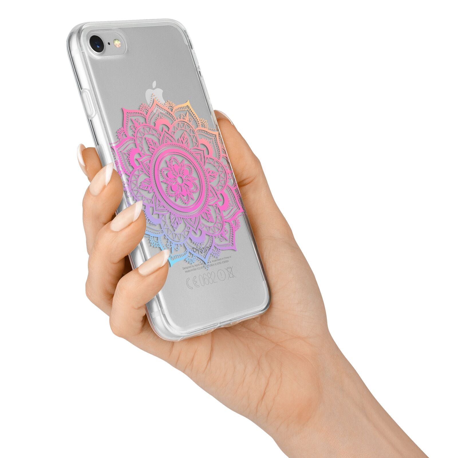 Rainbow Mandala iPhone 7 Bumper Case on Silver iPhone Alternative Image