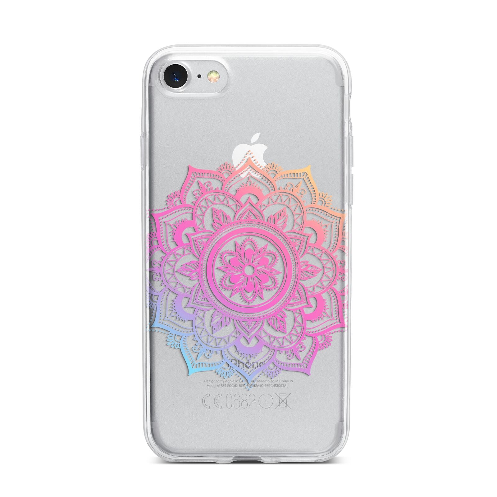 Rainbow Mandala iPhone 7 Bumper Case on Silver iPhone