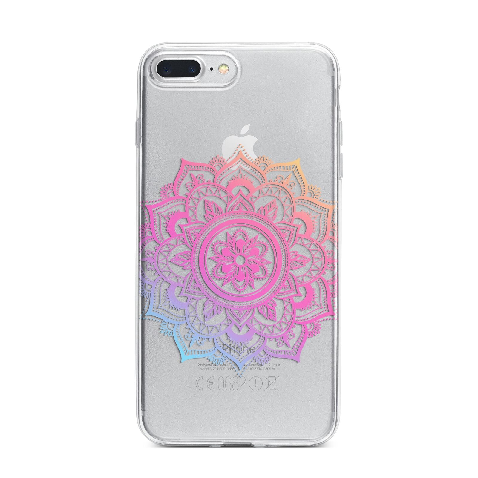 Rainbow Mandala iPhone 7 Plus Bumper Case on Silver iPhone