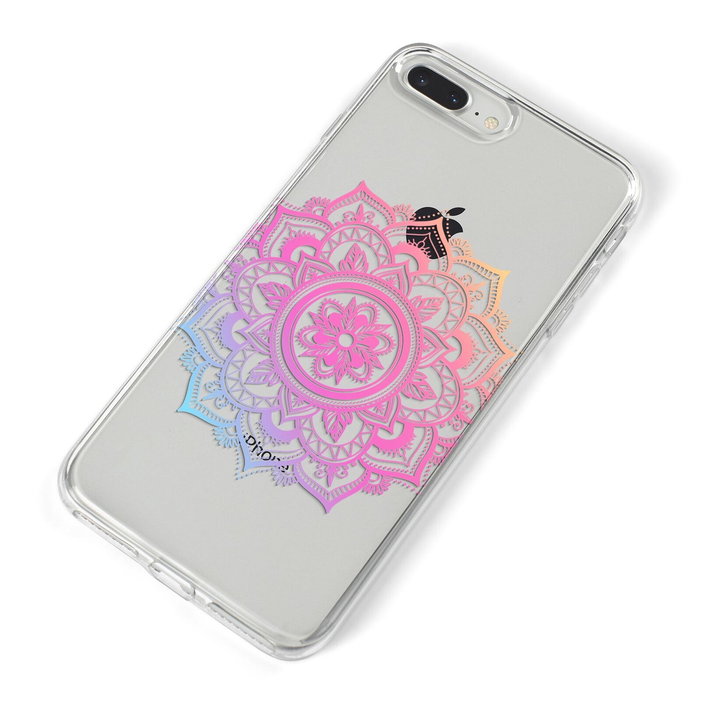 Rainbow Mandala iPhone 8 Plus Bumper Case on Silver iPhone Alternative Image