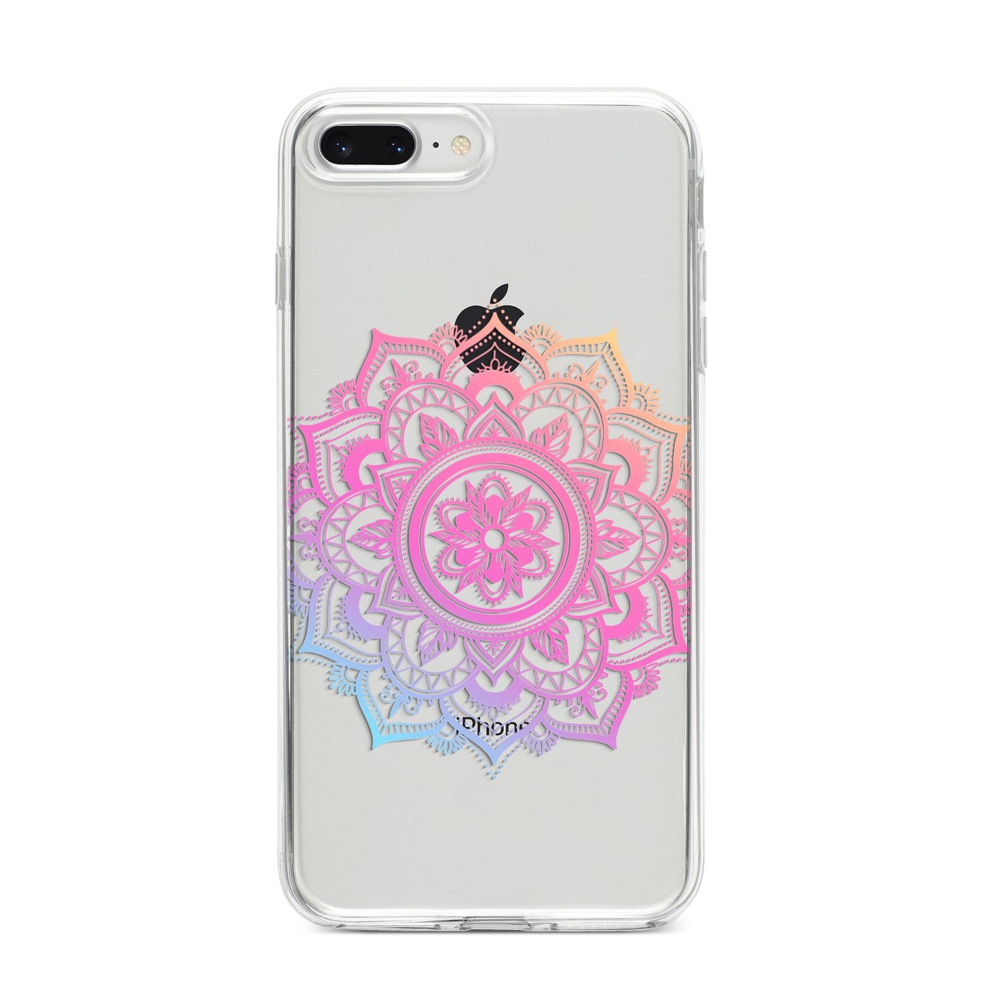 Rainbow Mandala iPhone 8 Plus Bumper Case on Silver iPhone