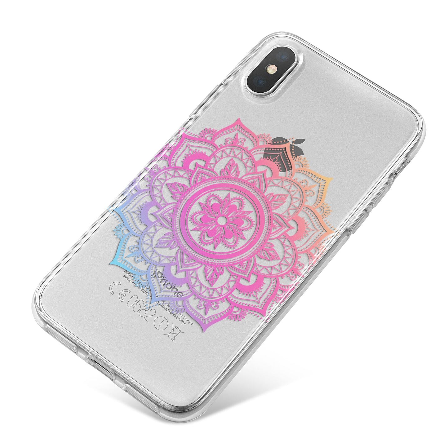 Rainbow Mandala iPhone X Bumper Case on Silver iPhone