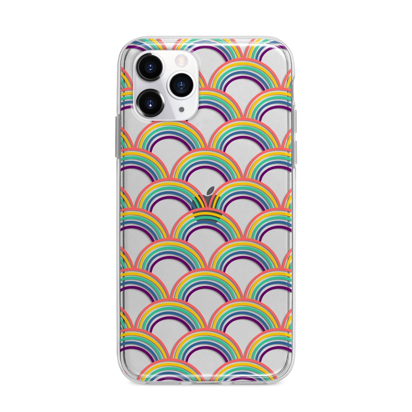 Rainbow Pattern Apple iPhone 11 Pro in Silver with Bumper Case