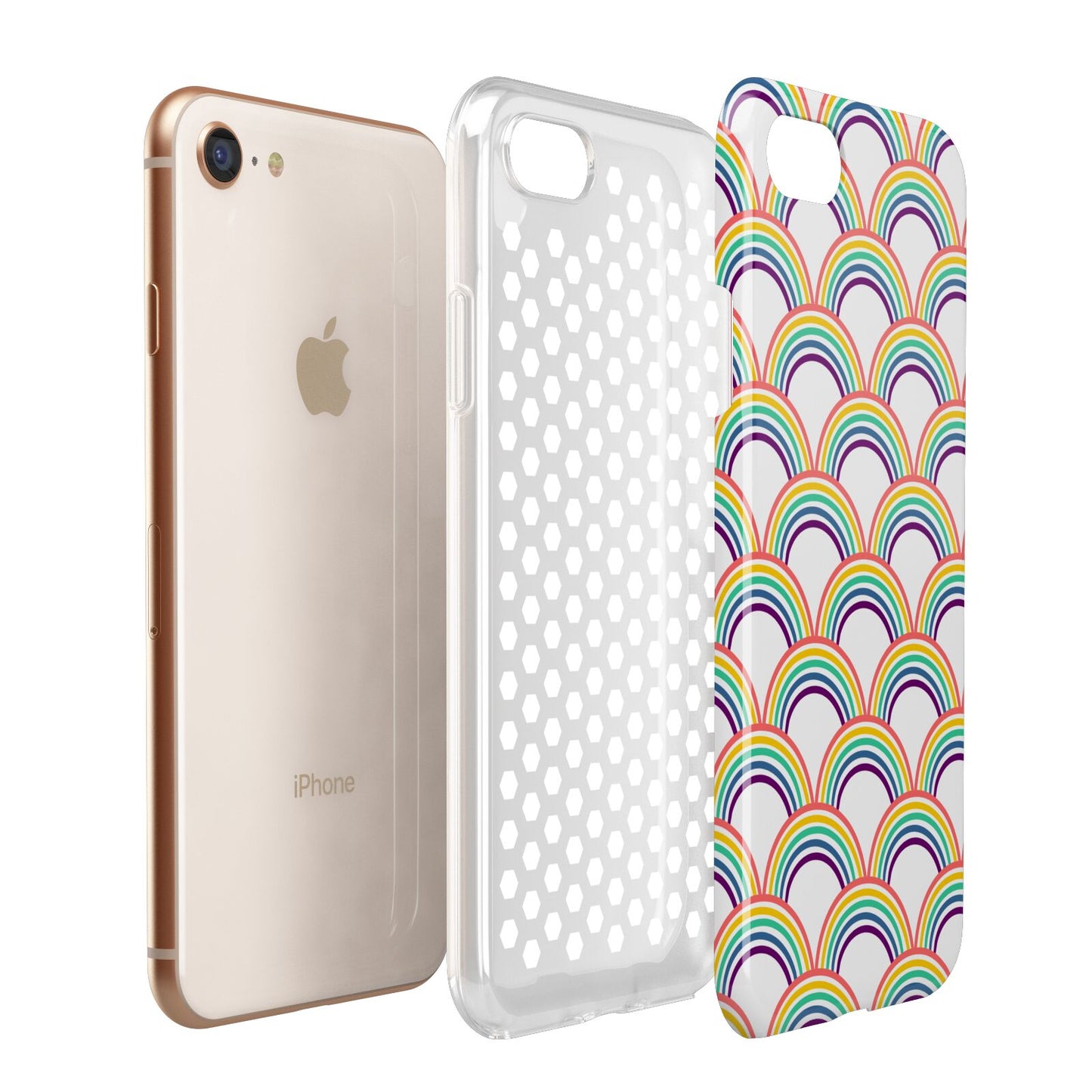 Rainbow Pattern Apple iPhone 7 8 3D Tough Case Expanded View