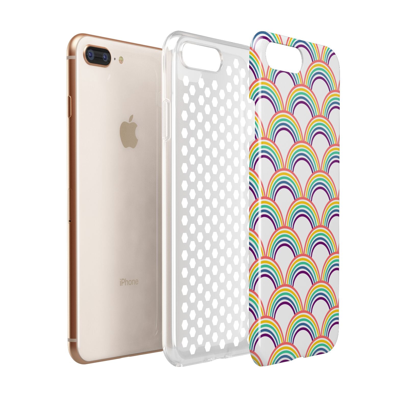 Rainbow Pattern Apple iPhone 7 8 Plus 3D Tough Case Expanded View