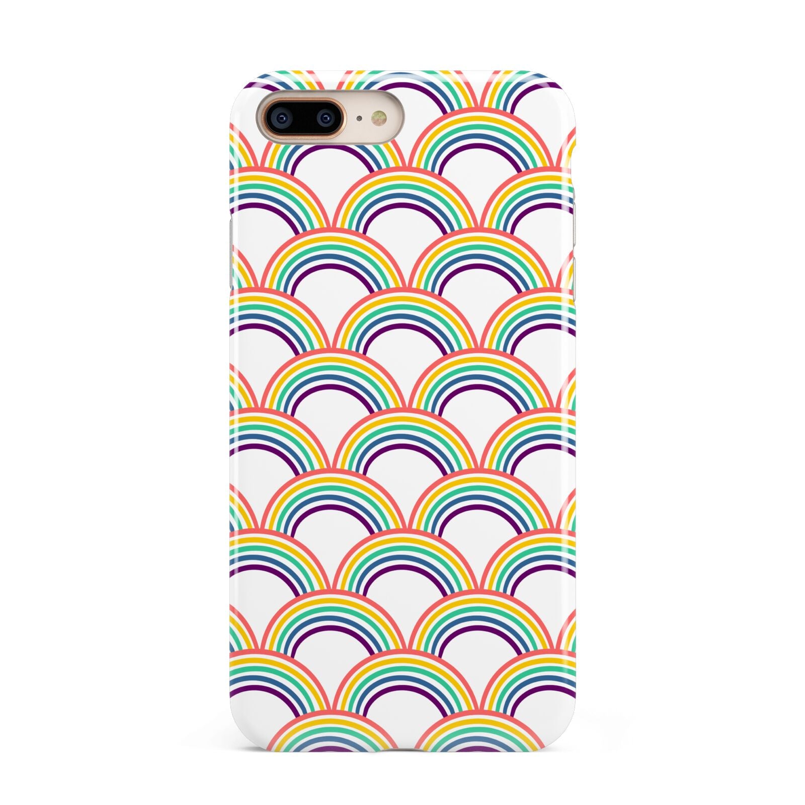 Rainbow Pattern Apple iPhone 7 8 Plus 3D Tough Case